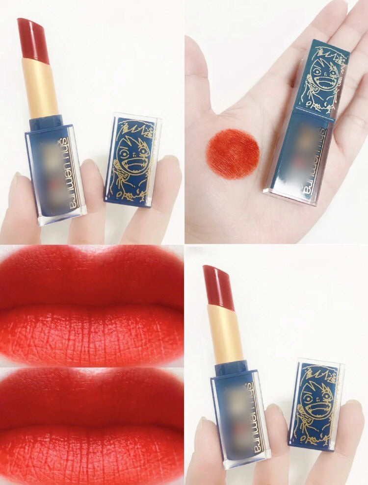 One Piece Monkey D. Luffy Anime Lipstick, Long Lasting Moisturizing Lip Stick, Anime Character Printed Square Lip Gloss, Non-fade Matte Lip Makeup, Anime Collectible Cosmetic Gift for One Piece Fans