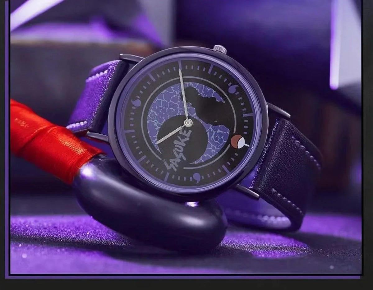 Naruto Anime Character Quartz Watch, Uchiha Sasuke Itachi Kakashi Naruto Wrist Watch, Vintage PU Leather Strap Analog Watch, Anime Cosplay Accessory Collectible Gift for Naruto Fans
