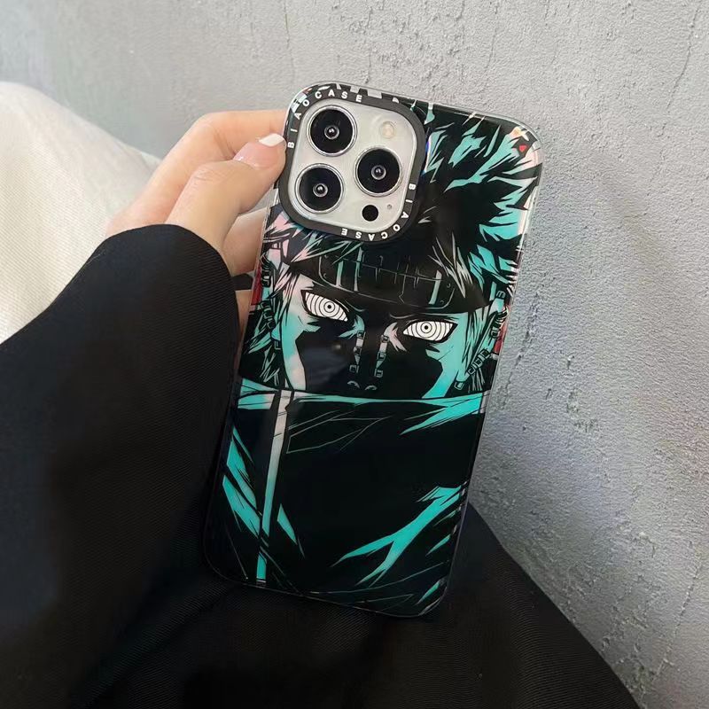 Naruto Anime Phone Case for iPhone, Obito Uchiha Manga Character Print Shockproof Protective Case, Cool Naruto Graphic Phone Cover, Naruto Anime Merch Gift for Anime Fans