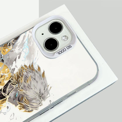 Demon Slayer Anime Phone Case for iPhone, Zenitsu Agatsuma Golden Lightning Art Shockproof Protective Cover, Classic Demon Slayer Zenitsu Character Phone Shell, Anime Merch Gift for Demon Slayer Fans
