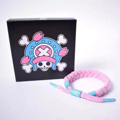 One Piece Anime Braided Bracelet, Straw Hat Pirates Woven Rope Wristband, Adjustable Character Themed Bracelets, One Piece Cosplay Jewelry, Anime Fan Gift for Men Women Teens