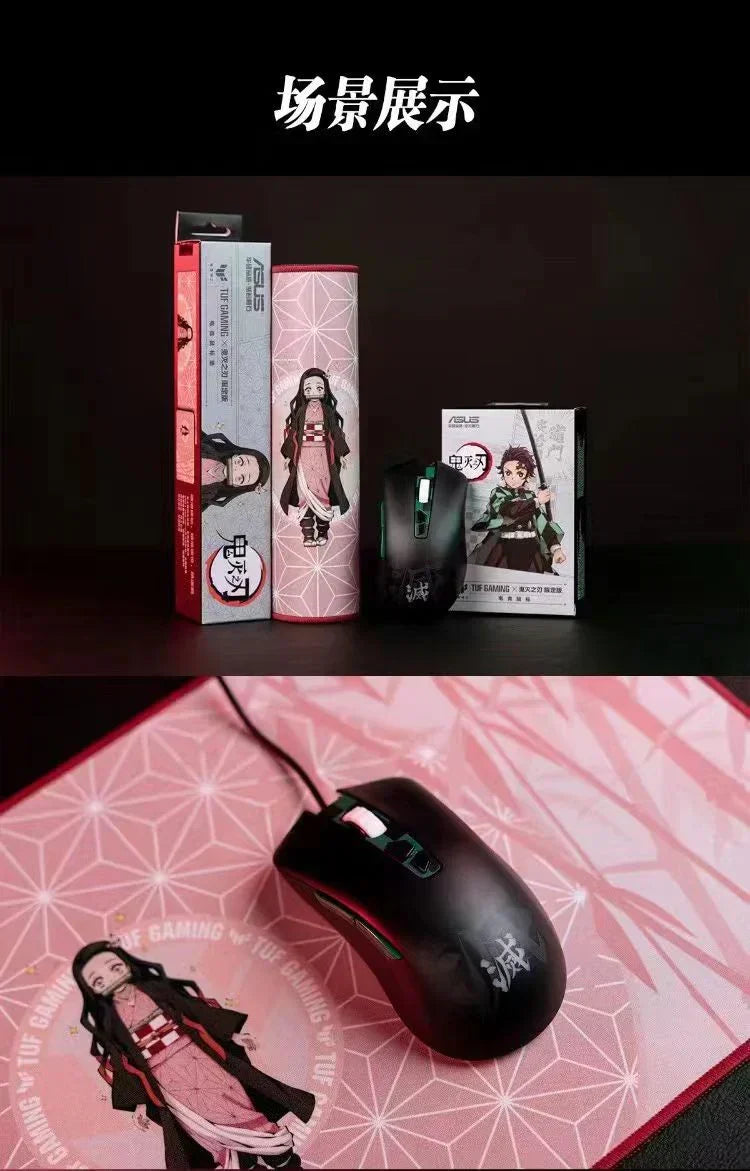 Demon Slayer Anime Mouse Pad, Nezuko & Inosuke Gaming Mousepad, Non-Slip Rubber Base Waterproof Desk Mat, Smooth Surface Mouse Mat for Laptop Computer Office Game, Demon Slayer Fan Merch Gift