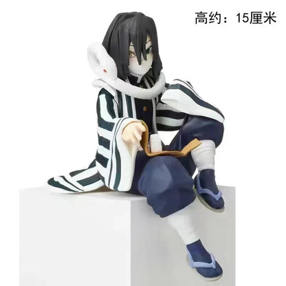 Demon Slayer Noodle Stopper Sitting Figure, Anime PVC Statue Figurine, Tanjiro Nezuko Zenitsu Inosuke Giyuu Shinobu Mitsuri Hashira Collectible Model, Desktop Ornament Anime Fan Gift