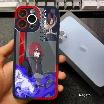Naruto Anime Transparent Phone Case, Itachi Sasuke Naruto Gaara Pain Printed Shockproof Clear TPU Cover, Color Camera Frame Protective Case, Naruto Fan Phone Accessory Gift