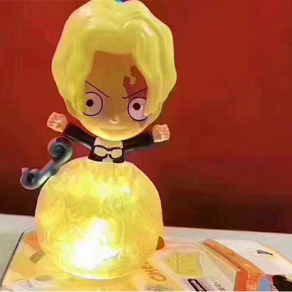 One Piece Q Version Anime Figure USB Charger, Luffy Zoro Sanji Shanks Chopper Cute Mini Figurine Statue, Anime Character Ornament Desktop Decoration Collectible Toy, One Piece Fan Birthday Holiday Gift