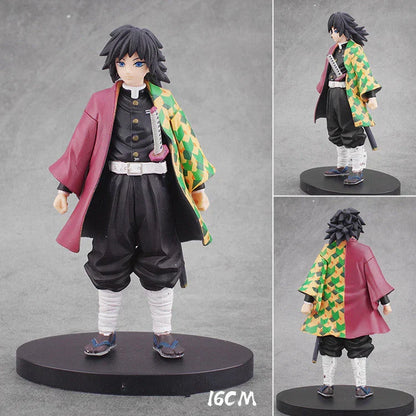 Demon Slayer Kimetsu no Yaiba Anime Figure, Tanjiro Nezuko Zenitsu Inosuke Shinobu Rengoku Collectible Statue, Demon Slayer Character Model Toy, Anime Figurine Desk Decor Gift for Anime Fans