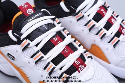 One Piece Portgas D Ace Cosplay Chunky Sneakers, Anime Ace White Orange Black Color Block Dad Shoes, Men Women Thick Platform Casual Walking Trainers, One Piece Anime Fan Collectible Footwear