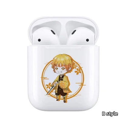 Demon Slayer Wireless Bluetooth Earbuds, Tanjiro Nezuko Zenitsu Giyuu Anime Print TWS Earphones, Touch Control Stereo Sound Headset, Portable Earbuds Case, Anime Fan Gift
