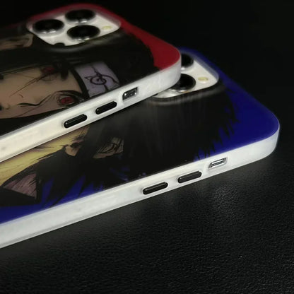 Naruto Anime Phone Case, Uchiha Itachi Uchiha Sasuke Print Protective Phone Cover, Shockproof Slim Soft TPU Case, Anime Character Phone Shell for iPhone, Anime Fan Gift