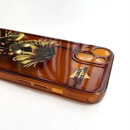 Demon Slayer Anime Phone Case, Tanjiro Zenitsu Print Transparent Shockproof Protective Cover, Cool Flame Pattern Clear Phone Shell, Anime Character Case, Gift for Demon Slayer Fans