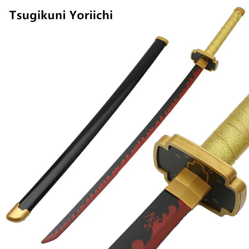 Demon Slayer Cosplay Nichirin Sword, Bamboo Blade Katana Replica, Anime Demon Slayer Prop Sword with Scabbard and Belt, Tanjiro Zenitsu Rengoku Giyuu Cosplay Weapon for Halloween