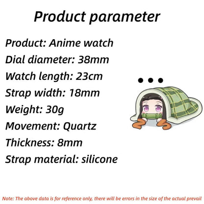 Demon Slayer Anime Quartz Wrist Watch for Men Women, Multiple Character Dial Design Silicone Strap Watch, Tanjiro Nezuko Zenitsu Kyojuro Themed Analog Watch, Anime Cosplay Accessory Collectible Gift for Demon Slayer Fans