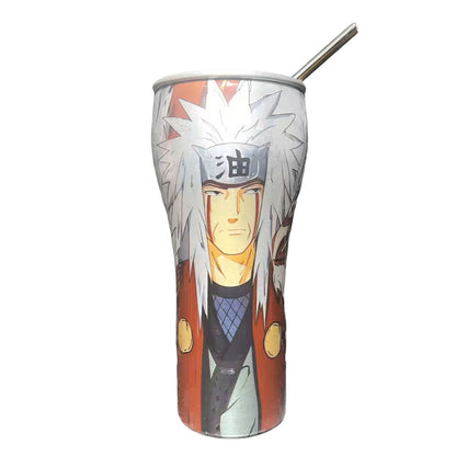 Naruto Anime 30oz Tumbler with Lid and Straw, Stainless Steel Insulated Travel Cup, Naruto Sasuke Kakashi Itachi Character Printed Coffee Mug, Naruto Merch Water Bottle Gift for Anime Fans