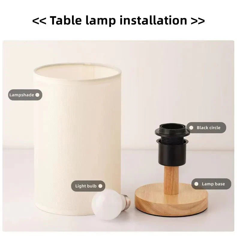 Naruto Anime Table Lamp, Cylindrical Fabric Lampshade Night Light with Solid Wood Base, Anime Character Print Desk Lamp, Bedroom Bedside Decor Lamp, Collectible Gift for Naruto Anime Fans