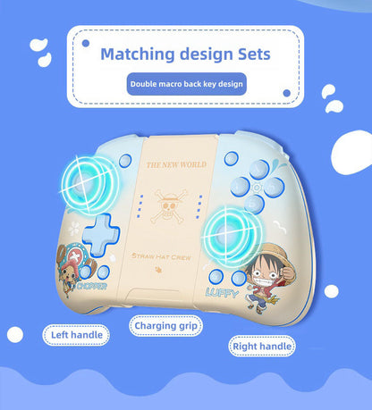 One Piece Luffy & Chopper Split Joycon Controller with RGB Light, Wireless Bluetooth Gamepad for Nintendo Switch / OLED / Lite, Straw Hat Crew Anime Handheld Gaming Controller, Gaming Gift for One Piece Fans