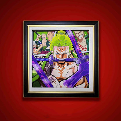 One Piece Monkey D. Luffy Nika Form 3D Paper Carving Art Frame, Anime Handcrafted Layered Paper Cut Wall Art Decor, Framed Anime Poster Desktop Display Painting, Collectible Wall Decoration Gift for One Piece Fans