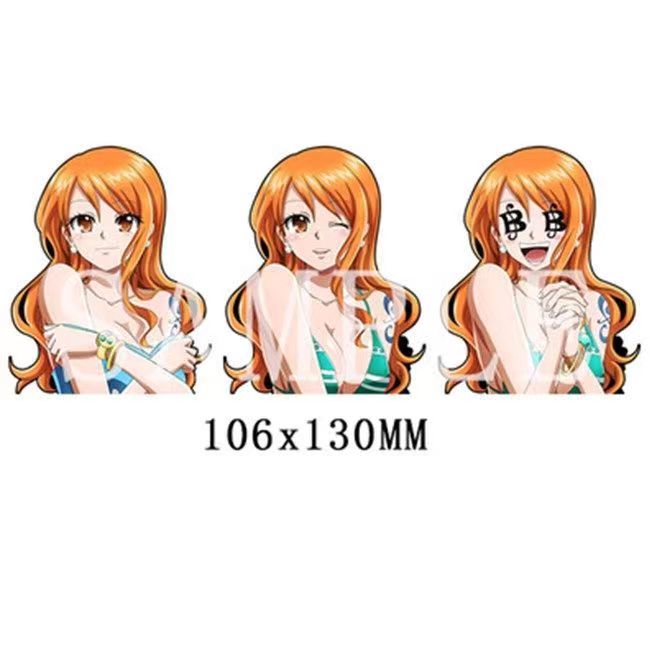 One Piece 3D Motion Stickers, Lenticular Anime Character Decals, Luffy Zoro Nami Changing Image Sticker, Waterproof Peekers Sticker for Car Laptop Water Bottle, One Piece Fans Collectible Decor