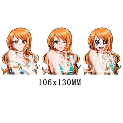 One Piece 3D Motion Stickers, Lenticular Anime Character Decals, Luffy Zoro Nami Changing Image Sticker, Waterproof Peekers Sticker for Car Laptop Water Bottle, One Piece Fans Collectible Decor