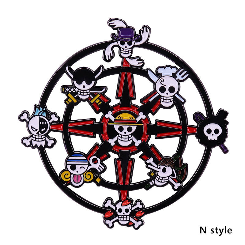 One Piece Enamel Pins, Anime Luffy Zoro Ace Law Thousand Sunny Metal Brooch Lapel Pin, Cute Cartoon Hard Enamel Badge, Backpack Hat Jacket Clothing Decorative Pin for Anime Fans