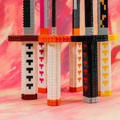 Demon Slayer Building Block Katana Sword, Anime Nichirin Sword Model Kit with Display Stand, Cosplay Prop Assembly Bricks, Tanjiro Zenitsu Giyuu Shinobu Sword Building Toy, Anime Collectible Decor Gift