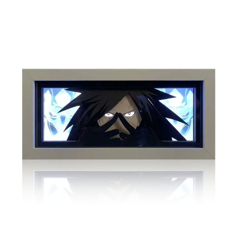 Naruto Anime Paper Cut Light Box, 3D Paper Carving LED Frame Lamp, Sharingan Character Night Light, Desktop Wall Art Decor, Collectible Anime Gift for Naruto Fans