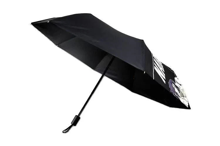 Naruto Anime Folding Umbrella, Akatsuki Red Cloud Pattern Windproof Rain Sun Umbrella, Anti-UV Portable Foldable Parasol, Cosplay Merch Gift for Naruto Fans