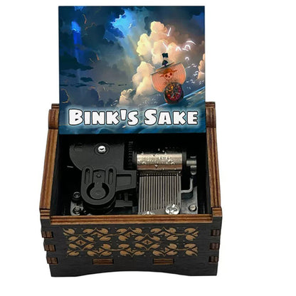 One Piece Monkey D Luffy Roronoa Zoro Nami Sanji Wooden Hand Crank Music Box, Bink's Sake Melody Collectible Decor Music Box Gift for Anime Fans