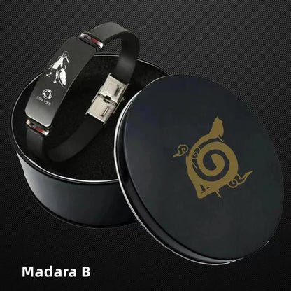 Naruto Anime Wristband Bracelet, Konoha Village Symbol PU Leather Adjustable Bracelet, Cosplay Accessory, Anime Jewelry Gift for Men Women Fans