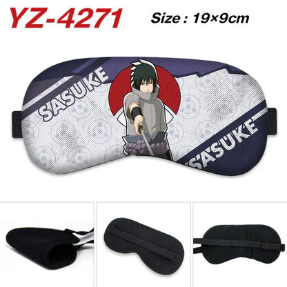 Naruto Anime Sleep Eye Mask, Uchiha Sasuke Itachi Madara Sakura Printed Blindfold, Soft Comfort Light Blocking Eye Cover for Travel Nap, Multiple Styles, Anime Fan Gift