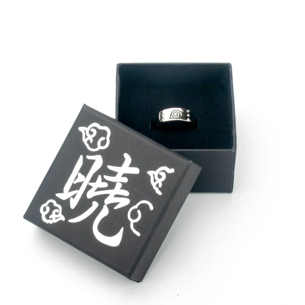 Naruto Konoha Village Symbol Adjustable Ring, Anime Leaf Village Logo Metal Open Ring, Cosplay Finger Jewelry, Fashion Anime Statement Ring, Collectible Gift for Naruto Fans