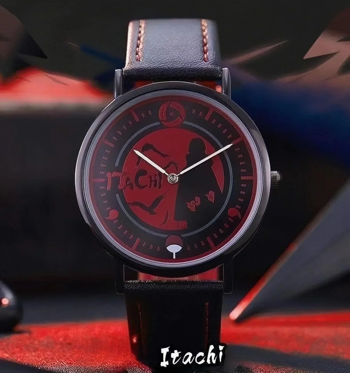 Naruto Anime Character Quartz Watch, Uchiha Sasuke Itachi Kakashi Naruto Wrist Watch, Vintage PU Leather Strap Analog Watch, Anime Cosplay Accessory Collectible Gift for Naruto Fans