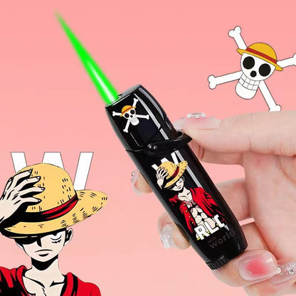 One Piece Slam Dunk Joker Harley Quinn Green Flame Torch Lighter, Windproof Jet Flame Pocket Lighter, Anime Fan Collectible Gift