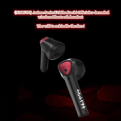 Naruto Akatsuki Red Cloud TWS Wireless Bluetooth Earbuds, Low Latency Gaming Earphones with Akatsuki Charging Case, Anime Naruto Bluetooth Headphones, Collectible Earbuds Gift for Naruto Fans Gamers