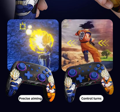Dragon Ball Super Goku Vegeta Wireless Game Controller, Anime RGB Bluetooth Gamepad with NFC, Programmable Turbo Function Gaming Controller, Dragon Ball Merch Game Controller Gift for Anime & Game Fans