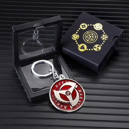 Naruto Sasuke Itachi Kakashi Rotating Sharingan Keychain Metal Anime Pendant Key Ring Cosplay Accessory Collectible Key Charm Gift For Anime Fans