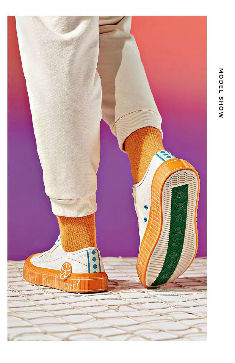 One Piece Nami Low Top Canvas Sneakers, Anime Nami Cream Orange Casual Shoes, Men Women Cosplay Streetwear Trainers, One Piece Fan Collectible Footwear Gift