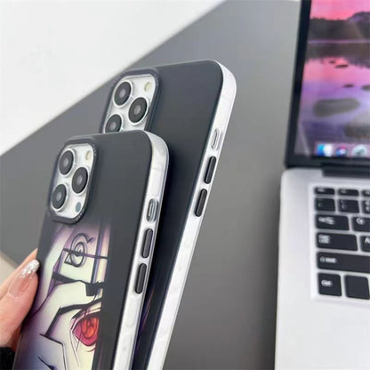 Naruto Itachi Uchiha Anime Phone Case for iPhone, Cool Sharingan Manga Character Print Shockproof Protective Phone Cover, Naruto Anime Merch Gift for Anime Fans