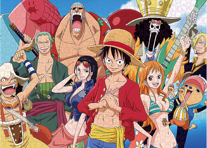 One Piece Anime Jigsaw Puzzle 1000 Pieces, Luffy Zoro Straw Hat Crew Collectible Puzzle, Adult Difficult Decompression Puzzle Game, HD Cartoon Pattern Puzzle, Gift for One Piece Anime Fans