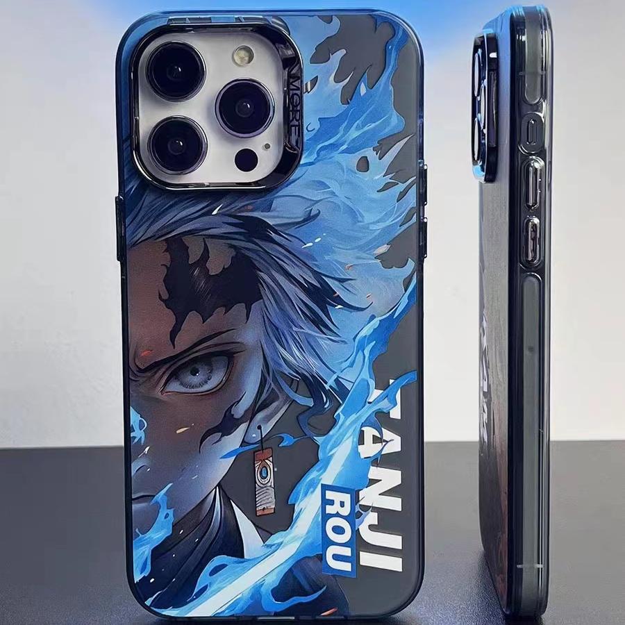 Demon Slayer Tanjiro Phone Case, HD Printed Shockproof Soft Bumper Protective Anime Phone Cover, Cool Kamado Tanjiro Anime Case for iPhone, Anime Fan Gift