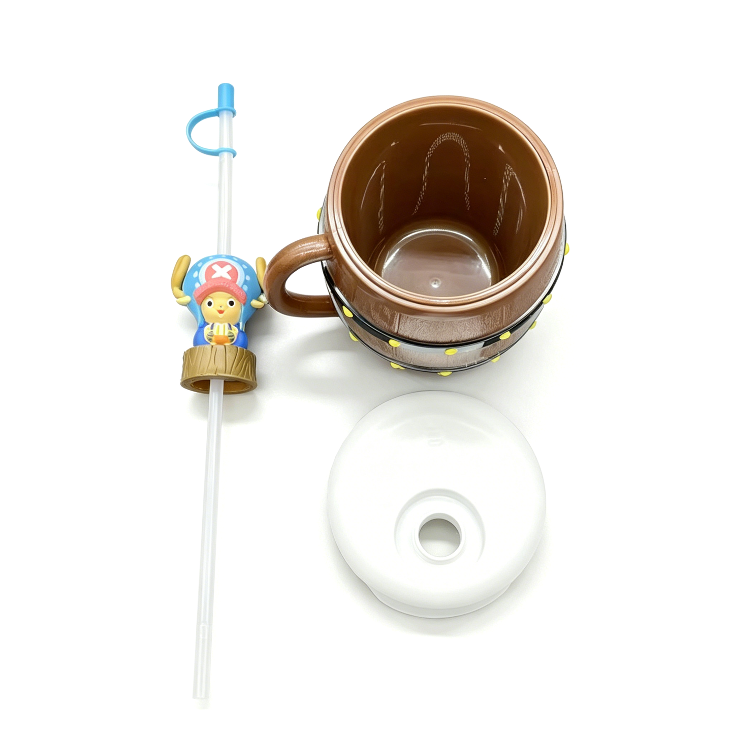 One Piece Monkey D. Luffy Tony Tony Chopper Trafalgar Law Barrel Shaped Straw Cup, Collectible Figure Lid Drinking Mug With Straw For Fans Collection