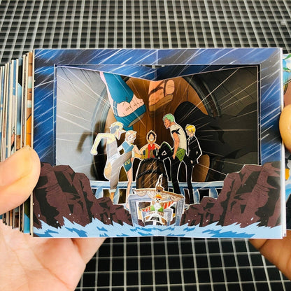 One Piece 3D Paper Scene Book DIY Cutting Model Kit, Anime Layered Paper Art Craft, Handmade Paper Cut Diorama, Desktop Display Decoration, Creative Gift for One Piece Fans