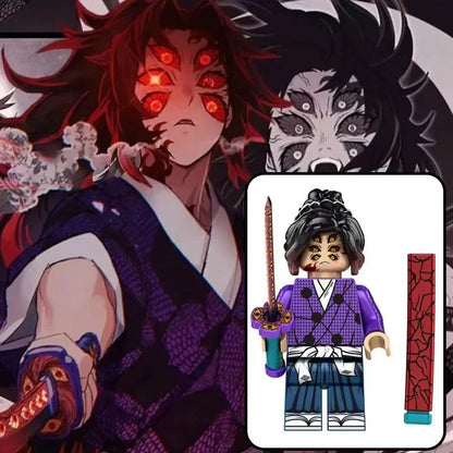 Demon Slayer Custom Minifigures, Anime Building Block Figures, Yoriichi Muzan Daki Gyutaro Hantengu Douma Kokushibo Collectible Brick Minifigs, Anime Character Construction Toy Gift for Fans