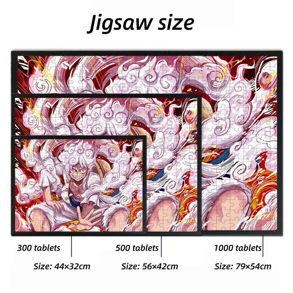 One Piece Luffy Anime Jigsaw Puzzle, Multiple Styles Nika Gear 5 Luffy Wooden Jigsaw Puzzles for Adults, Challenging Brain Teaser Puzzle, Home Wall Art Decor, Birthday Holiday Gift for One Piece Fans