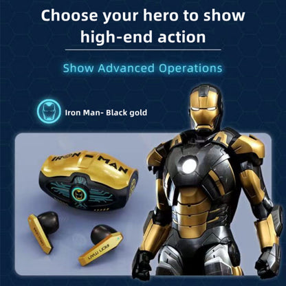 Marvel Avengers Spider‑Man Iron Man TWS True Wireless Gaming Earbuds, Bluetooth 5.3 Headphones 30ms Ultra Low Latency 13mm Driver Type‑C Charging for Game Music