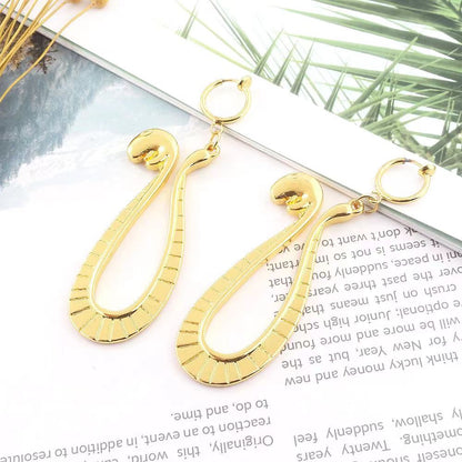 One Piece Anime Cosplay Earrings, Roronoa Zoro Trafalgar Law Gold Dangle Drop Hoop Earrings, Metal Costume Jewelry, Anime Cosplay Accessories Gift for One Piece Fans