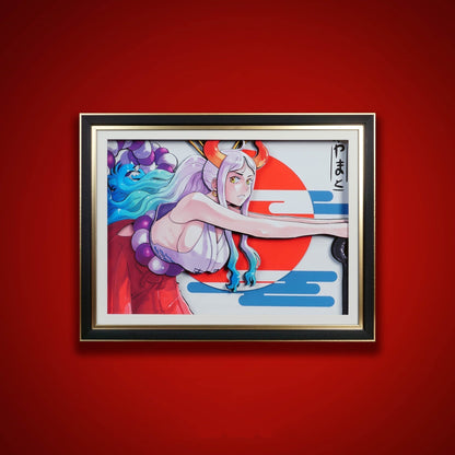 One Piece Monkey D. Luffy Nika Form 3D Paper Carving Art Frame, Anime Handcrafted Layered Paper Cut Wall Art Decor, Framed Anime Poster Desktop Display Painting, Collectible Wall Decoration Gift for One Piece Fans