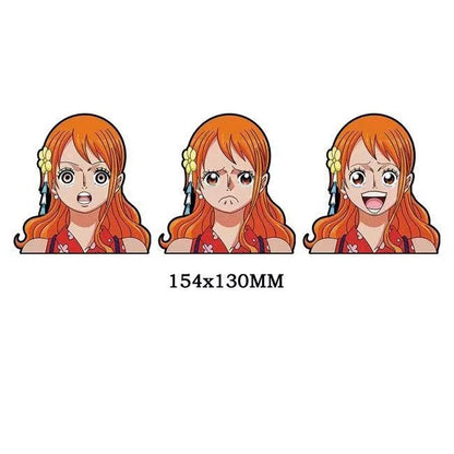 One Piece 3D Motion Stickers, Lenticular Anime Character Decals, Luffy Zoro Nami Changing Image Sticker, Waterproof Peekers Sticker for Car Laptop Water Bottle, One Piece Fans Collectible Decor