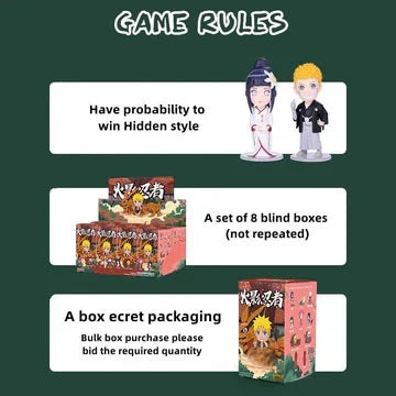 Naruto Anime Q Version Blind Box Figure, Uzumaki Naruto Sasuke Hinata Sakura Kakashi Jiraiya Collectible Figurine, Cute Chibi Character Statue, Desktop Decoration Gift for Naruto Fans
