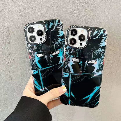 Naruto Anime Phone Case for iPhone, Obito Uchiha Manga Character Print Shockproof Protective Case, Cool Naruto Graphic Phone Cover, Naruto Anime Merch Gift for Anime Fans