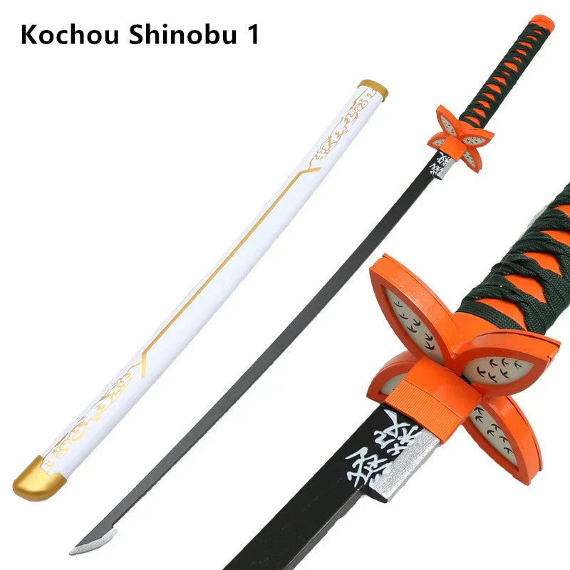 Demon Slayer Cosplay Nichirin Sword, Bamboo Blade Katana Replica, Anime Demon Slayer Prop Sword with Scabbard and Belt, Tanjiro Zenitsu Rengoku Giyuu Cosplay Weapon for Halloween